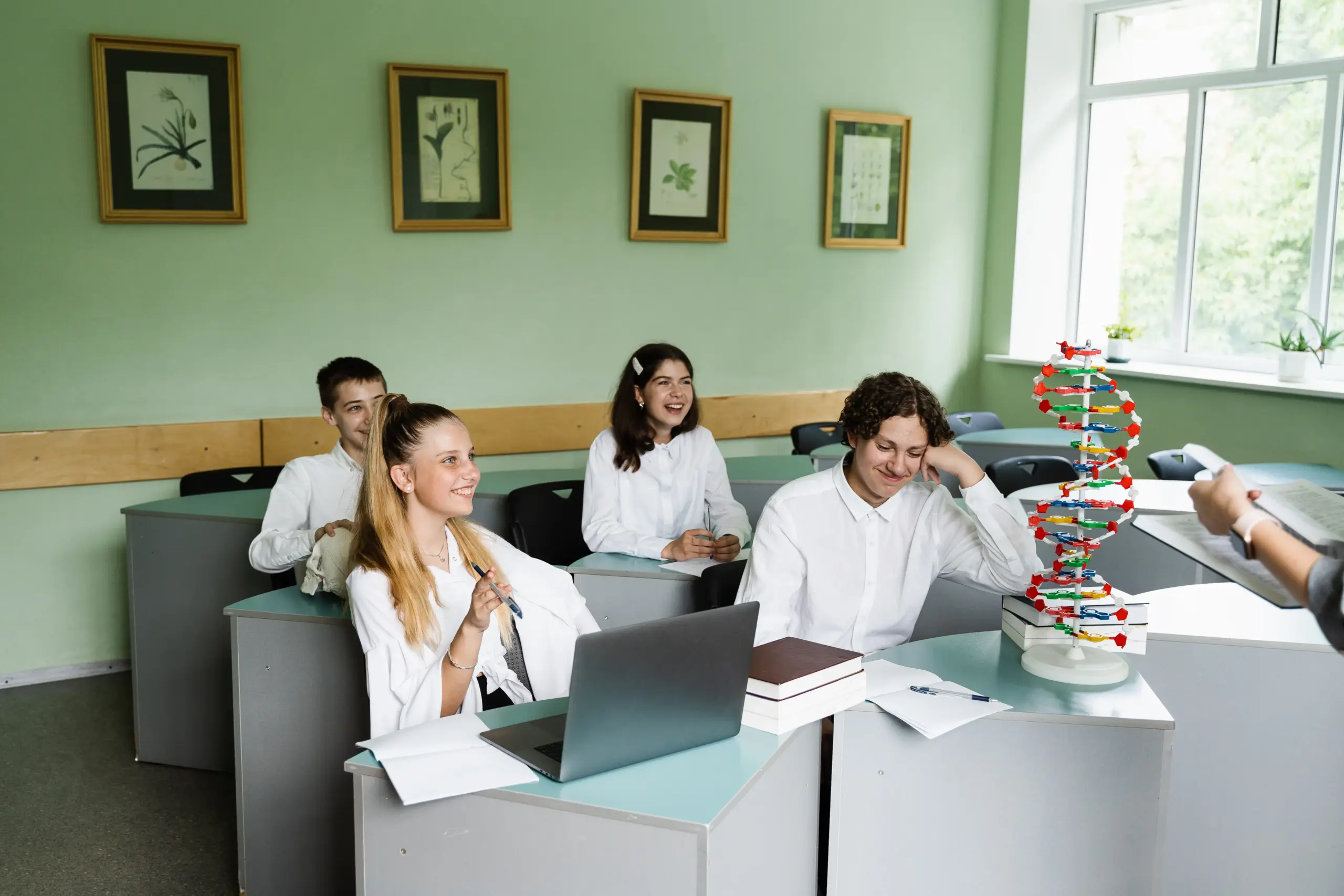 Medical students studying in a Serbian university classroom